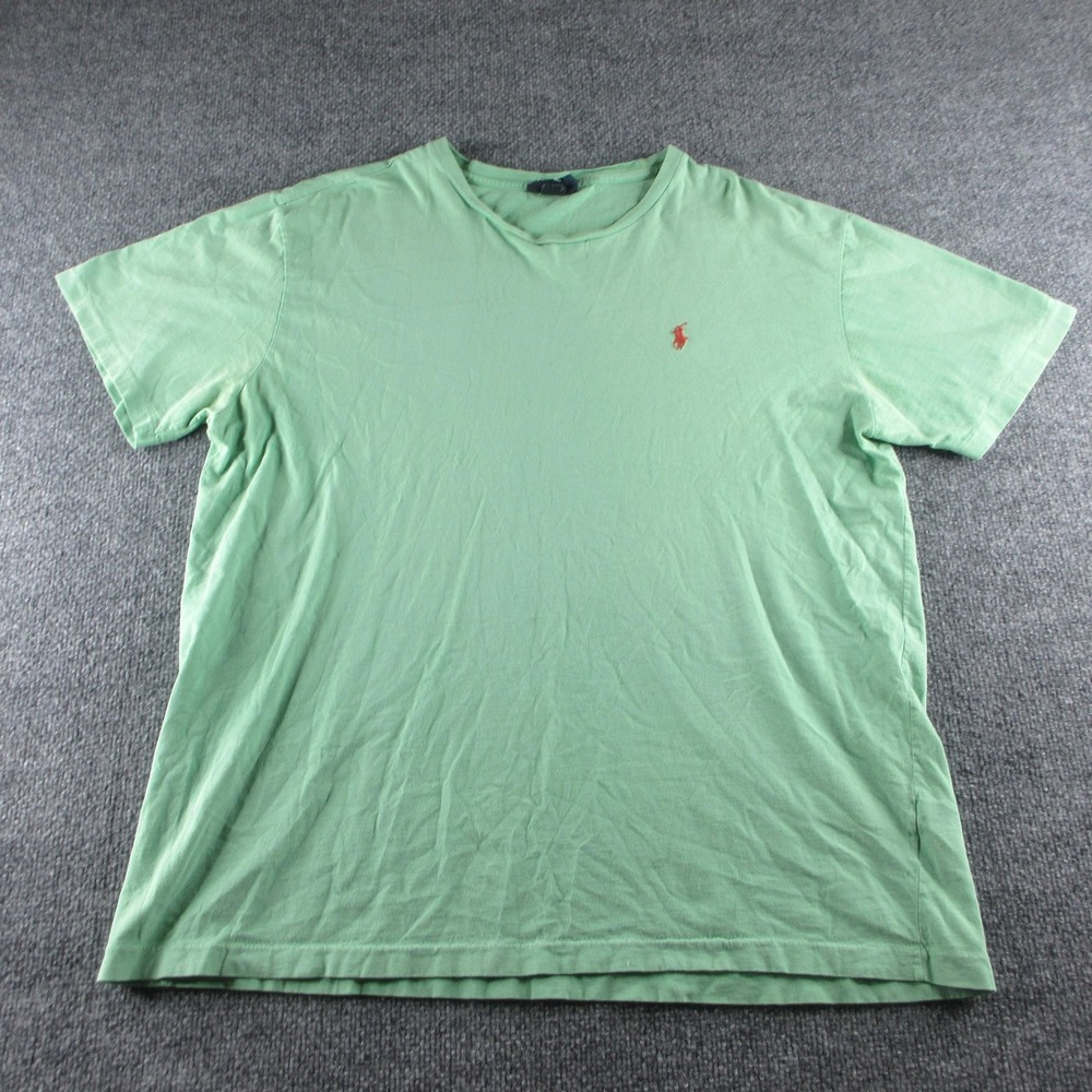 Vintage Polo Ralph Lauren Shirt Mens L Green Short Sleeve Cotton Pony Logo Tee